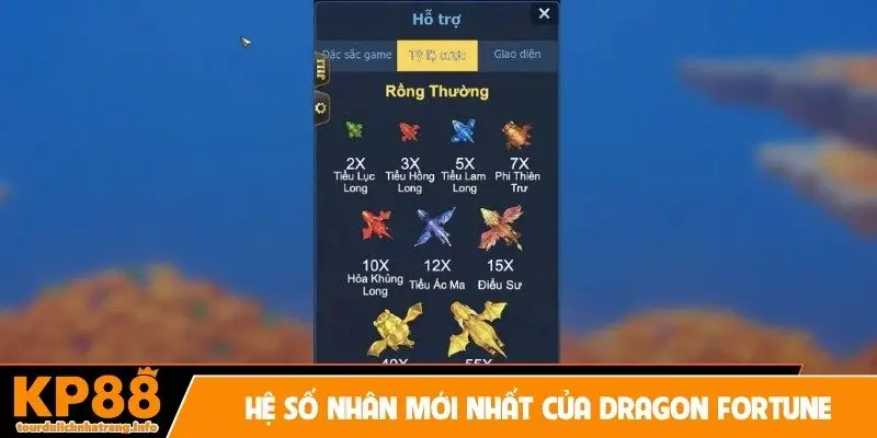 Hệ số nhân mới nhất của Dragon Fortune
