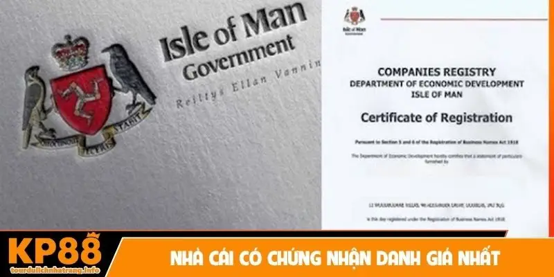 Nhà cái có chứng nhận danh giá nhất